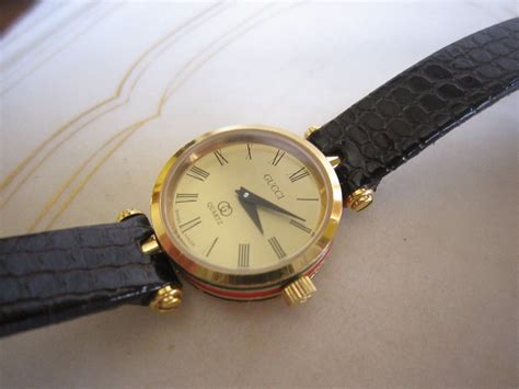 gucci watch late 80's blue red how much for sale|Gucci vintage watches for sale.